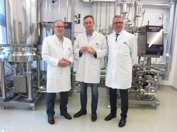 Christian Fründ, Dr. Marcus Hartmann und Christian Scheiner von der Cilian AG in Münster entwickeln "CiFlu", einen revolutionären neuen Grippe-Impfstoff