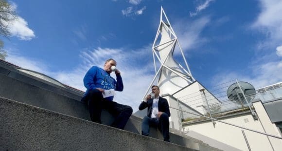 "Bares für Rares"-Prominenz auf dem Phänomenta-Gelände in Lüdenscheid - Detlef Kümmel (r.) und Walter Lehnertz - Foto Phänomenta Lüdenscheid