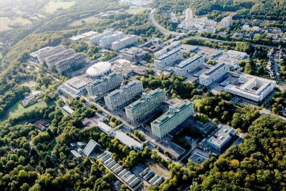 Die Ruhr-Universität Bochum aus der Vogelperspektive - ab dem, 1. Oktober 2021 hat die RUB 21 Fakultäten - Foto RUB, Marquard
