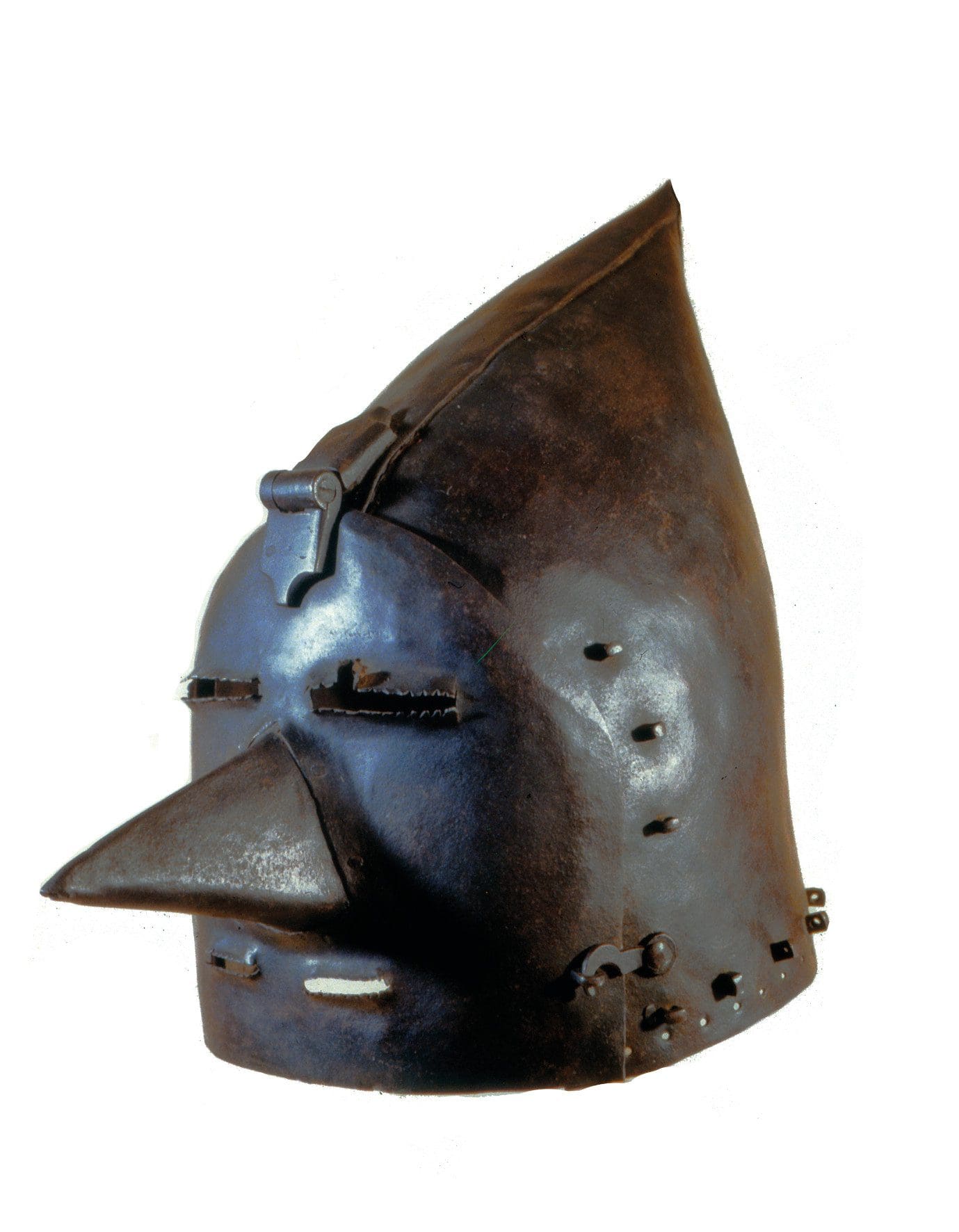 In Arnsberg ausgestellt: eine Henkersmaske - Leihgabe aus dem Mittelalterlichen Kriminalmuseum Rothenburg ob der Tauber