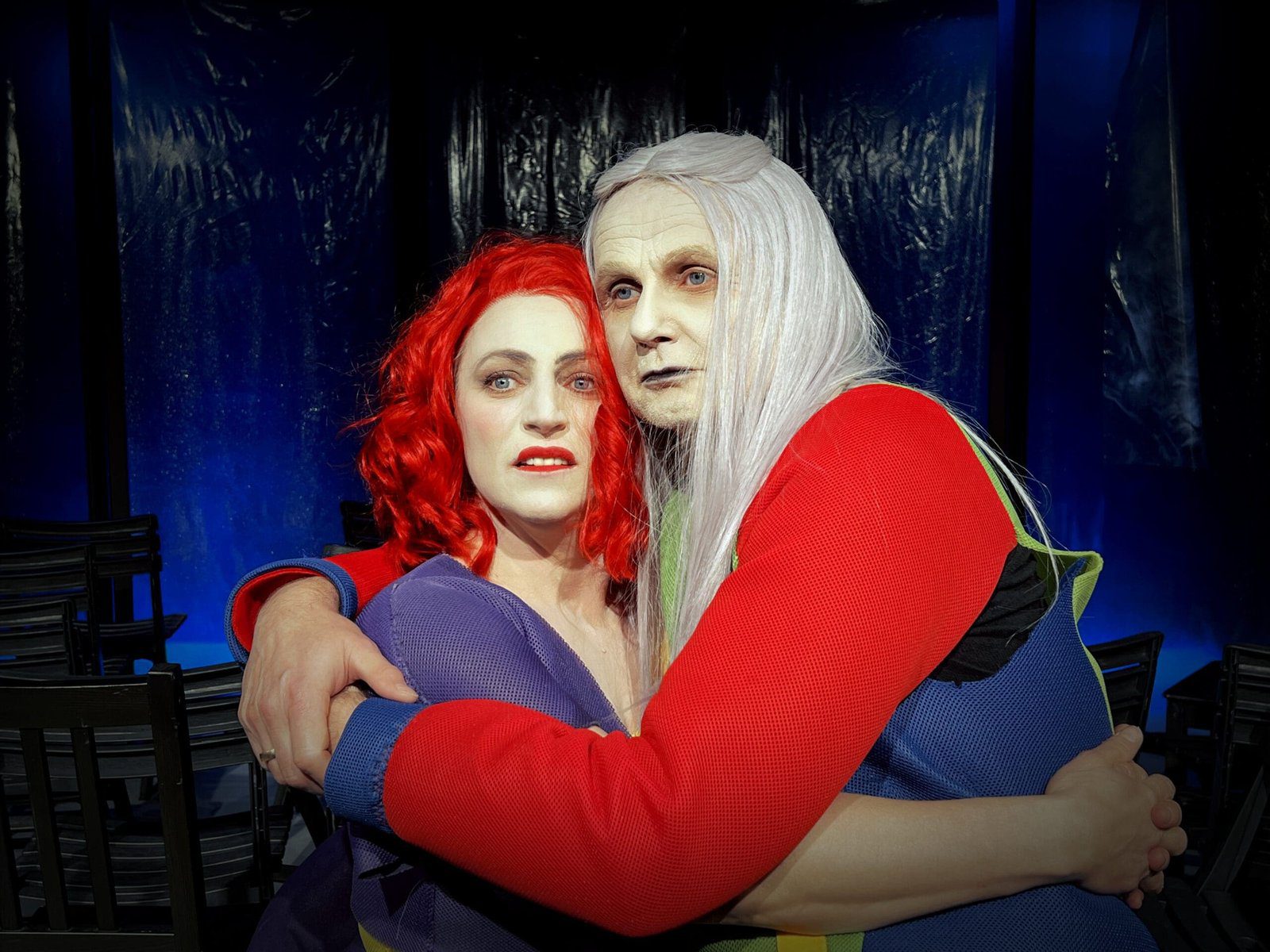 Christiane Wilke und Guido Fischer bei den Proben zu "Die Stühle" von Eugène Ionesco, inszeniert von Thomas Hollaender im Dortmunder Theater Fletch Bizzel - Foto Fletch Bizzel