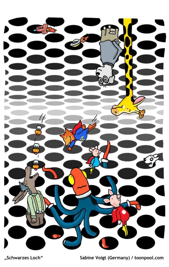 Der Comic "Schwarzes Loch" von Sabine Voigt ist einer von 50, der sich der Mathematik auf lustig clevere Art und Weise nähert. Foto: Voigt/toompool.com