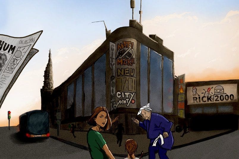 Der City Point in der Bochumer Innenstadt im dystopischen Szenario Waste Land 2046 - Foto Nico Soballa, The ARC