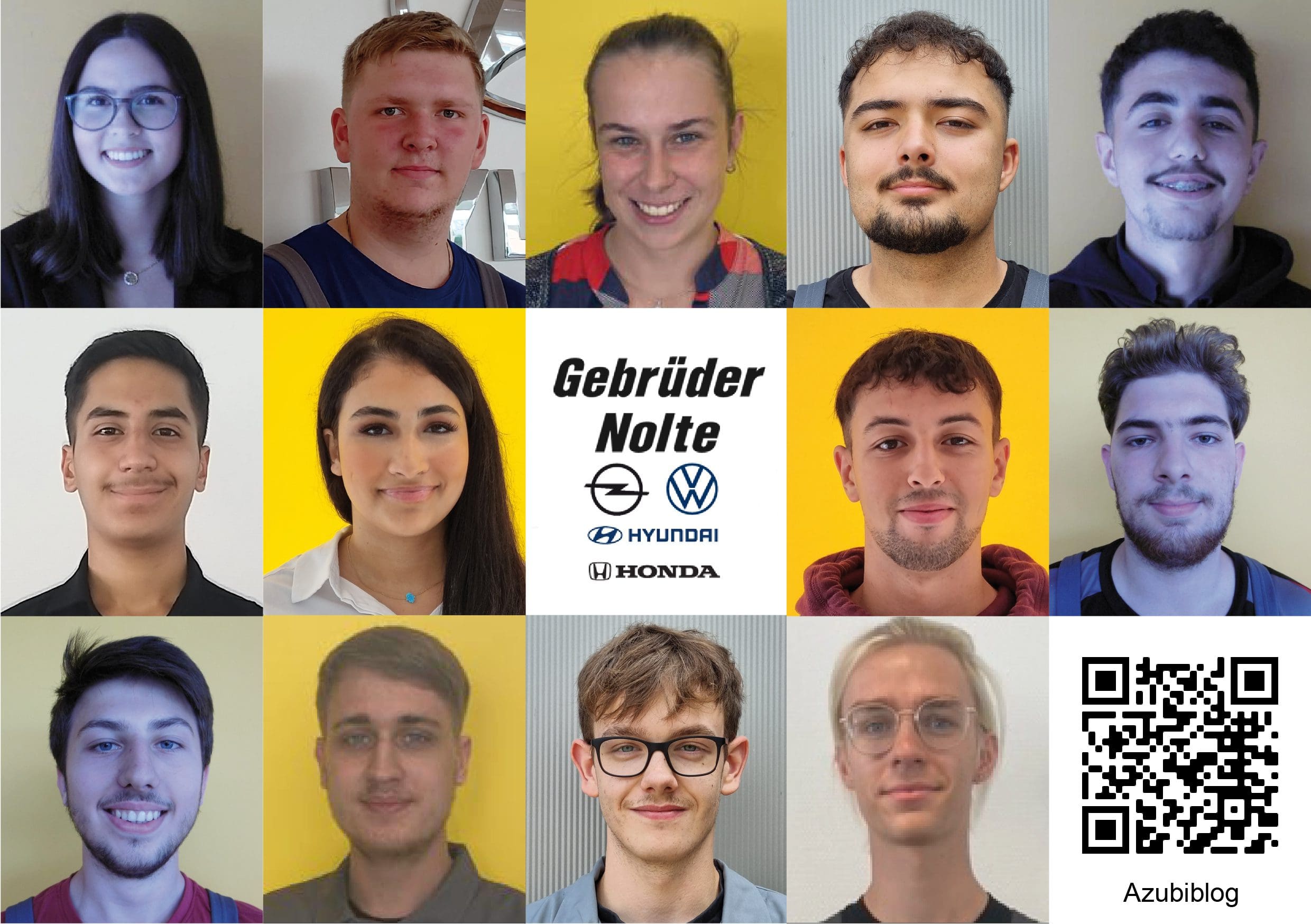 Collage Auszubildende 2022: Im Sommer 2022 begannen 13 junge Leute ihre Ausbildung bei Gebrüder Nolte - Foto Gebrüder Nolte, Sabrina Mainz