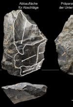 Der Mittelpaläolithische Kern aus der Zeit der Neandertaler von Lennestadt-Grevenbrück - Foto: LWL-AfW Olpe/T. Poggel, M. Baales