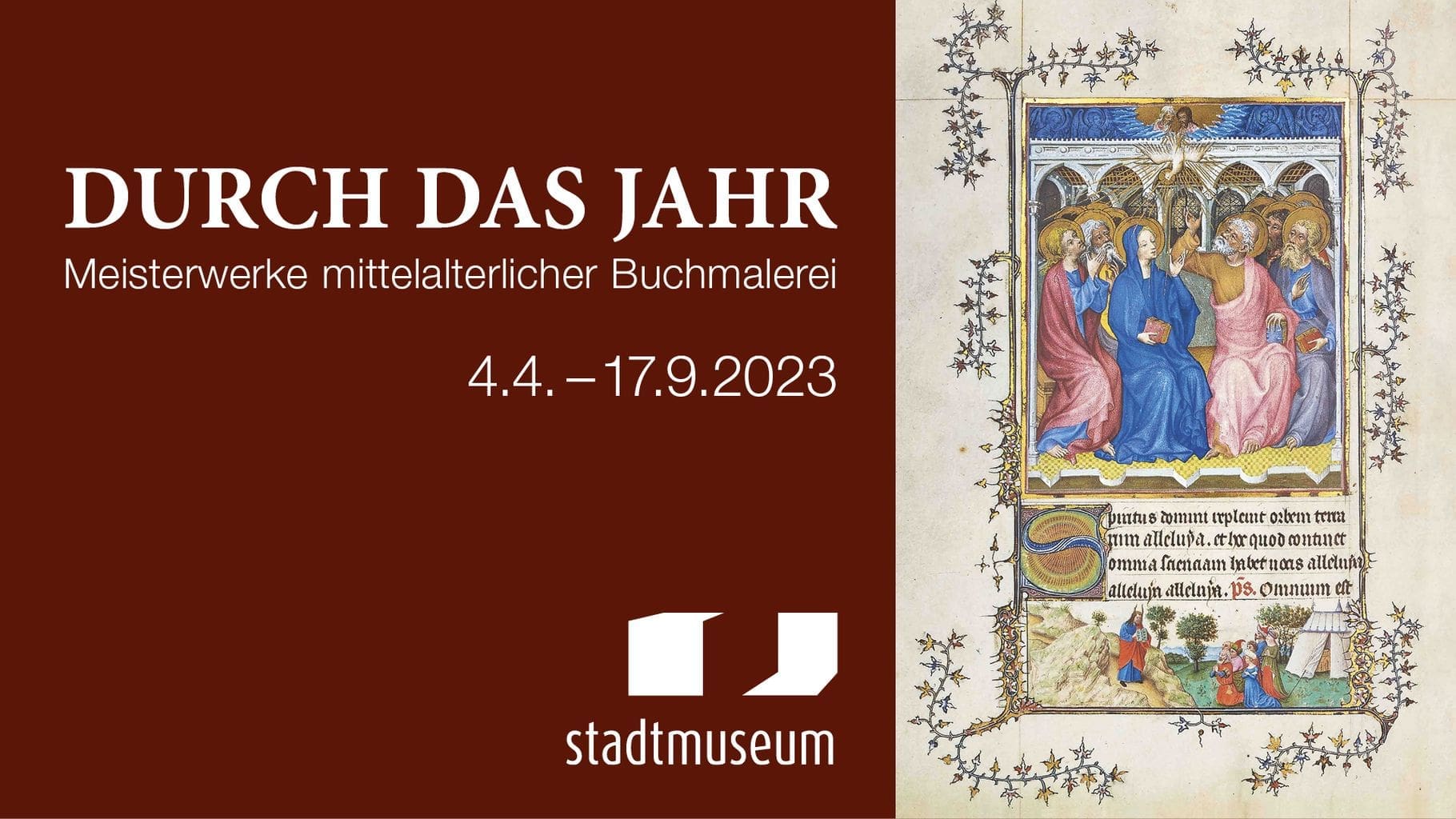 Ausschnitt aus dem Ausstellungsflyer „Durch das Jahr – Meisterwerke mittelalterlicher Buchmalerei“, die bis zum 17. September im Iserlohner Stadtmuseum gezeigt wird - Bild Stadtmuseum Iserlohn